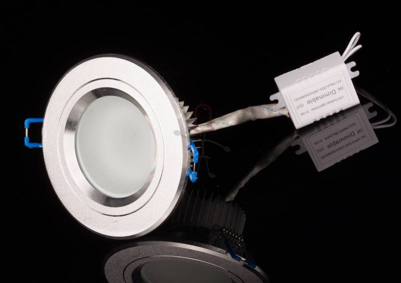 dimmbarer LED Einbaustrahler 3x1 Watt weiss IP44